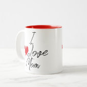 Ik hou van mama tweekleurige koffiemok (Voorkant links)