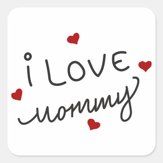 Ik hou van mama vierkante sticker (Voorkant)