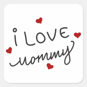 Ik hou van mama vierkante sticker