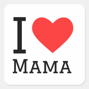 Ik hou van mama vierkante sticker