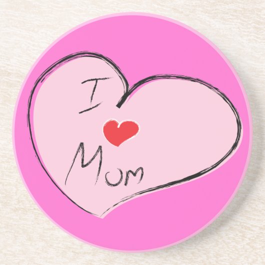 Ik hou van mama zandsteen onderzetter (Voorkant)