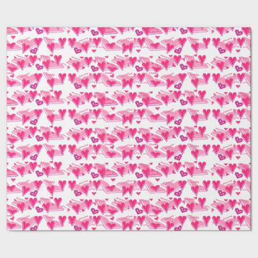 Ik hou van mammie en papa verpakkingspapier cadeaupapier (Zoom)