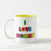 Ik hou van mammie T-shirts en cadeaus Tweekleurige Koffiemok (Links)