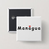 Ik hou van Managua Vierkante Button 5,1 Cm (Voorkant /achterkant)