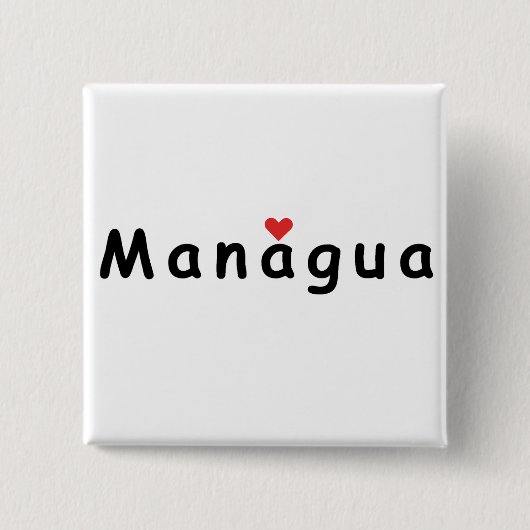 Ik hou van Managua Vierkante Button 5,1 Cm (Voorkant)