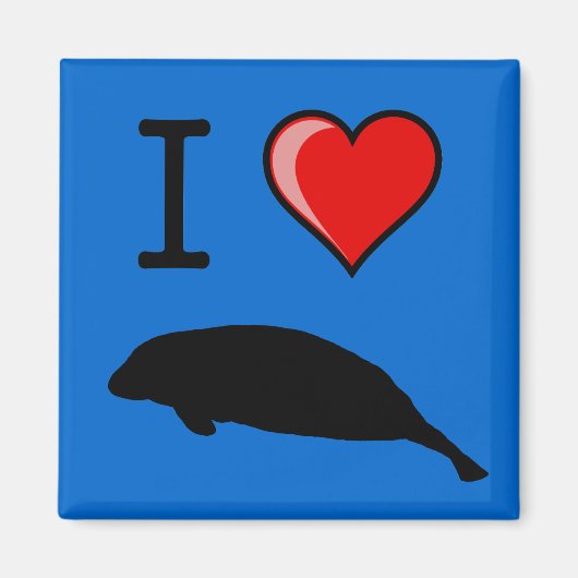 Ik hou van Manatees Magnet (Voorkant)