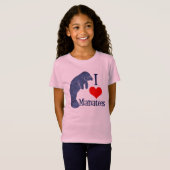 Ik hou van Manatees schattig strand Kinder T-shirt (Voorkant volledig)
