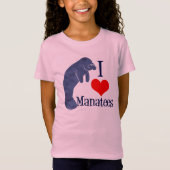 Ik hou van Manatees schattig strand Kinder T-shirt (Voorkant)