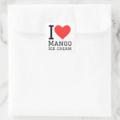 Ik hou van mango ijs vierkante sticker (Tas)