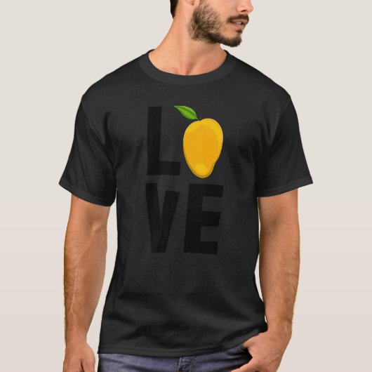 Ik hou van Mango Sweet Dabbing Funny Mango Fruit L T-shirt (Voorkant)