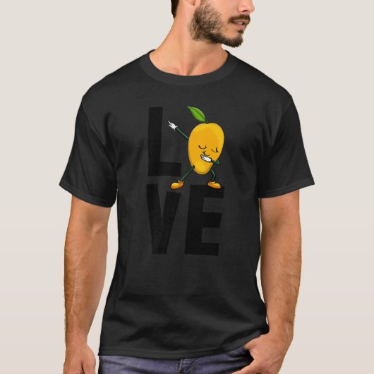 Ik hou van Mango Sweet Dabbing Funny Mango Fruit L T-shirt (Voorkant)