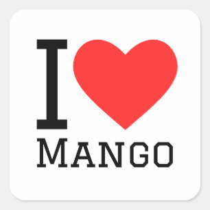 Ik hou van mango vierkante sticker