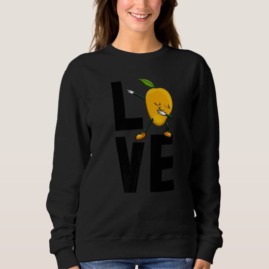 Ik hou van mango zoete dabbing grappige mango frui trui (Voorkant)
