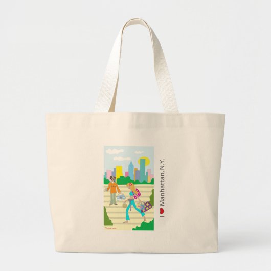 Ik hou van Manhattan, NY Grote Tote Bag (Voorkant)
