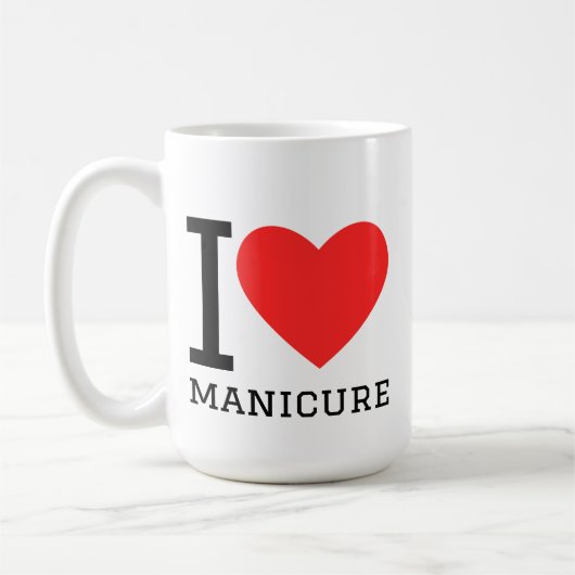 Ik hou van manicure koffiemok (Links)
