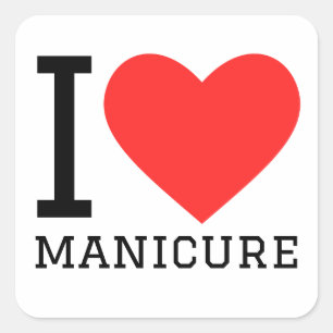 Ik hou van manicure vierkante sticker