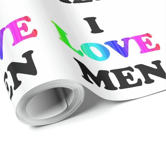 Ik hou van Mannen Cadeaupapier (Rol Hoek)