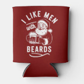 Ik hou van Mannen met Beards Christmas Santa Claus Blikjeskoeler (Voorkant)