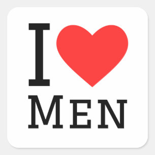 Ik hou van mannen vierkante sticker