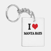 Ik hou van Manta Rays Sleutelhanger (Voorkant Links)