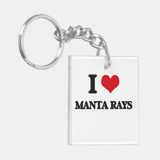 Ik hou van Manta Rays Sleutelhanger (Voorkant Links)