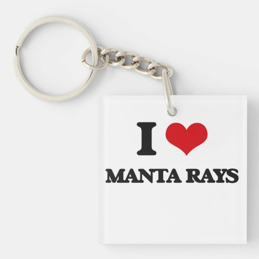 Ik hou van Manta Rays Sleutelhanger (Voorkant)