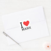 Ik hou van Manx Vierkante Sticker (Envelop)