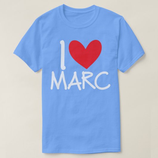 Ik hou van Marc Name Persoonlijke Mannen Guy BFF F T-shirt (Design voorkant)