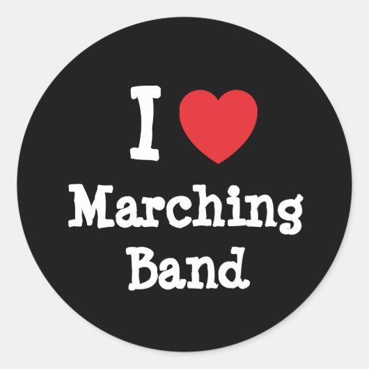 Ik hou van Marching Band hart op maat gepersonalis Ronde Sticker (Voorkant)