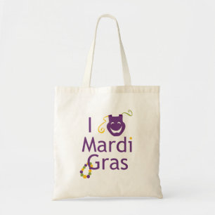 Ik hou van Mardi Gras Bead Canvas tas