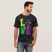 Ik hou van Mardi Gras die Mardi Gras voor meisjes T-shirt (Voorkant volledig)