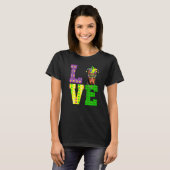 Ik hou van Mardi Gras Grappige Dobermann Hond Mann T-shirt (Voorkant volledig)