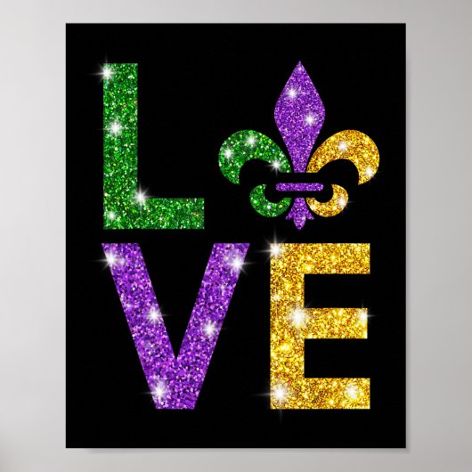 Ik hou van Mardi Gras Mardi Gras Shirt voor meisje Poster (Voorkant)
