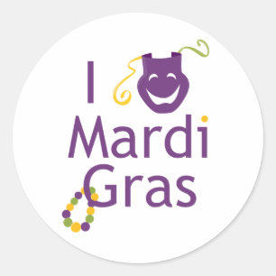 Ik hou van Mardi Gras Parade Ronde Sticker