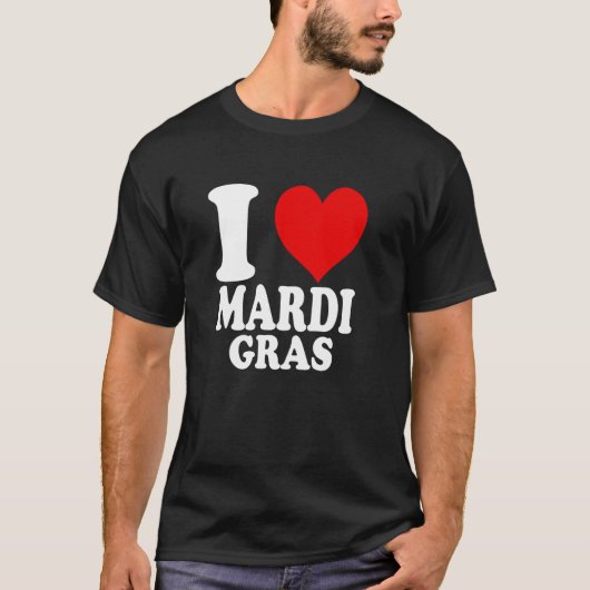 Ik hou van Mardi Gras T-shirt (Voorkant)