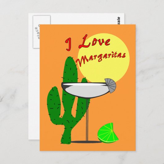 Ik hou van margaritas-Margarita Lovers T-Shirts Briefkaart (Voorkant / Achterkant)