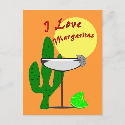 Ik hou van margaritas-Margarita Lovers T-Shirts Briefkaart (Voorkant)