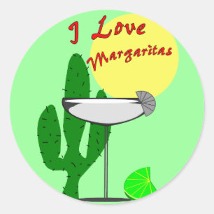 Ik hou van margaritas—Margarita Lovers T-shirts Ronde Sticker