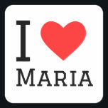 Ik hou van Maria Vierkante Sticker<br><div class="desc">Ik hou van maria,  voor vrouwen noem ik liefhebbers</div>
