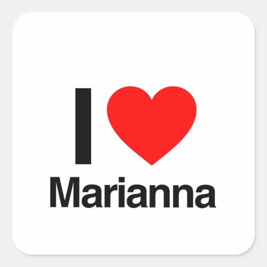 ik hou van marianna vierkante sticker (Voorkant)