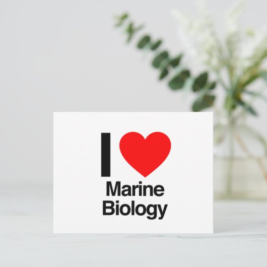 ik hou van mariene biologie briefkaart (Staand voorkant)