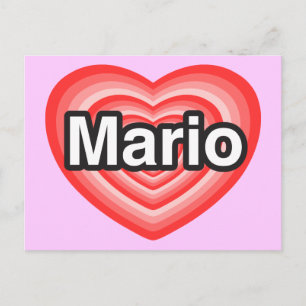 Ik hou van Mario. Ik hou van je Mario. Hart Briefkaart