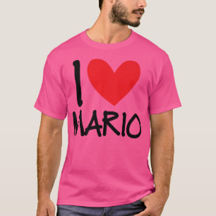Ik hou van Mario Name Persoonlijke Mannen Guy BFF  T-shirt