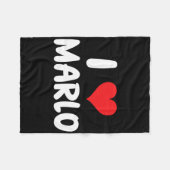Ik hou van Marlo - Hart - Naam Fleece Deken (Voorkant (Horizontaal))