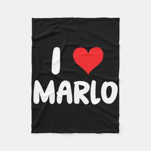 Ik hou van Marlo - Hart - Naam Fleece Deken (Voorkant)