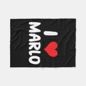 Ik hou van Marlo - Hart - Naam Fleece Deken (Voorkant (Horizontaal))