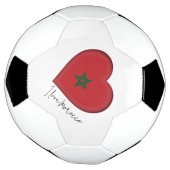 Ik hou van Marokkaanse vlagkleuren Voetbal (Gedraaid)
