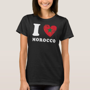 Ik hou van Marokko Hart Vlag Marokko T-shirt