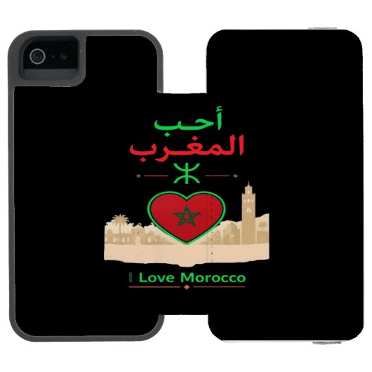 Ik hou van Marokko Incipio iPhone Portemonnee Hoesje (Agenda Open)