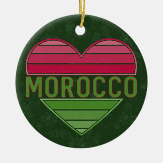 Ik hou van Marokko, Marokkaans hart Keramisch Ornament (Voorkant)